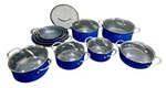 Nib Curtis Stone 17-PIECE Dura-pan Nonstick Classic Blue Nesting Cookware Set. Fixed Price $149.99.