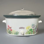 Vintage Rival Crock Pot 3755 Slow Cooker 5.5 Qt Oval Herb Garden Stoneware. Fixed Price $75.00.