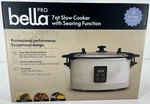 Bella 7-QT. Programmable Slow Cooker With Searing Function, Oatmilk Ob. Fixed Price $45.99.