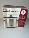 Elite Gourmet MST-400X Electric Slow Cooker Qt Capacity Stainless Steel Nob. Fixed Price $39.00.