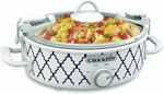 Crock-pot Small 2.5 Casserole Slow Quarts White/blue,. Fixed Price $99.40.