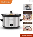 Multi-functional 2 Quart Slow Cooker Rust-proof Stainless Steel, Easy To Clean. Fixed Price $44.97.