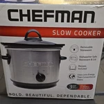 Chefman RJ15-3-SS 3-QUART Stainless Steel Slow Cooker, Removable Stoneware, Dis. Fixed Price $29.13.