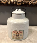 Atq. 1900-20 Pride Of The West Strawberry Preserves Stoneware Crock Jar Chicago. Fixed Price $159.00.