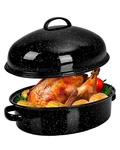 Roasting Pan With Lid & Rack 18 Inch Extra Large Deep Oven Baking Pot, Enamel.... Fixed Price $119.22.