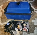 Vintage Nesco Qt Electric Roaster Oven Blue W/ Cord Cat No. 4104-05 Usa. Fixed Price $61.99.