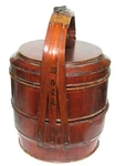 Late 1800S Qing Dynasty Three Tier Wooden Wedding Basket. Fixed Price $406.88.