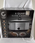 Complete Cuisine 6.0 Qt Slow Cooker, Stainless Steel New Ships Immediately. Fixed Price $29.99.