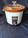 Vintage Sears Counter Craft Crockery Cooker Slow Brown W/ Glass Lid. Fixed Price $34.99.