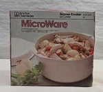 Vtg Anchor Hocking Microware PM480-TI 5 Qt Microwave Cooker Dutch Oven & Lid Nos. Fixed Price $30.00.
