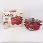Vintage Rival Smart-pot Gourmet Slow Cooker 6-QT Red Stoneware. Fixed Price $89.99.