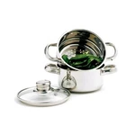 Norpro 1-QUART Stainless Steel Mini Steamer Cooker, 3 Piece Set. Fixed Price $73.49.