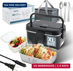 Sohida 1.8L+0.5L Heated Lunch Box For Men, 80W Electric With Long-hand. Fixed Price $34.96.