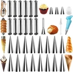 Volksrose Set Of 35 Cream Horn Mold, Cannoli Forms Tubes Kit, Stainless Steel.... Fixed Price $26.80.