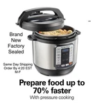 Hamilton Beach Quikcook 8QT Pressure Cooker Stainless Steel Slow Technology. Fixed Price $127.77.