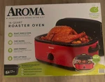 Aroma 18-QUART Roaster Oven ART-718RH With High-dome Lid- Red. Fixed Price $68.00.