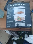 Food Steamer Cooker Electric Ovente FS62S Steaming Pot Stackable Baskets. Fixed Price $38.00.