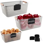 Onion Potato Storage Baskets,a Set Of Three Wooden Handle .... Fixed Price $36.45.
