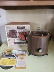 Vintage Nos Rival Wood Grain Stoneware Crock Pot Slow Cooker 3101. Fixed Price $109.99.