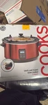 Cooks Latch And Travel Slow Cooker 5 Quart Red. Fixed Price $38.00.