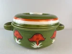 Georges Briard Crock Double Handles Avocado Green Mushrooms 1.5 Qt. Fixed Price $20.18.