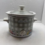 Pioneer WOMAN1.5 Qt. Sweet Romance Gray Gingham Slow Cooker Crockpot (used). Fixed Price $25.00.