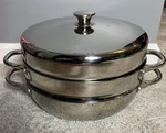 7 Pieces Wolfgang Puck Bistro Elite 11" Versa Pan Multi-cooker Stainless Steel. Fixed Price $55.00.