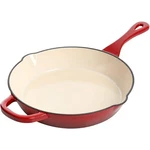 Crock Pot 10 Inch Enameled Cast Iron Skillet Red Versatile Frying And Searing. Fixed Price $46.99.