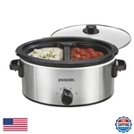 Proctor Silex Double Dish Slow Cooker 6QT Crock And Dual 2.5QT Nonstick Insert. Fixed Price $105.21.