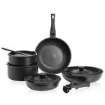 Olixis 12PCS Non-stick Pots Cookware Set W/ Detachable Handle For Kitchen,black. Fixed Price $54.84.