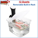 Sous Vide Container 12 Qt With Collapsible Hinge Lid And Removable Built-in Rack. Fixed Price $45.50.