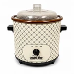 Vintage Rival Crock Pot Slow Cooker 3.5 Qt 3100P Stoneware Quilt Lattice Works. Fixed Price $38.97.
