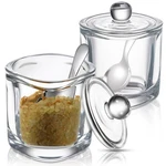 2 Set Glass Salt Cellar With Lid And Spoon Container For Sea, Himalayan Sal.... Fixed Price $29.60.