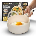 Ceramax Electric Hot Pot Nonstick Ceramic Skillet Pan Mini Cooker W Lid Steamer. Fixed Price $39.99.