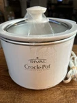 Crock Pot 1.5 Qt Round Manual No Dial Slow Cooker White SCR151-WG Tested. Fixed Price $15.99.