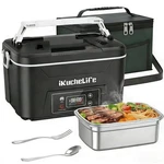Ikuchelife Heated Lunch Box For Men, 9.76 6.69 6.06 Inch, Black. Fixed Price $121.35.
