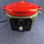 Instant Precision 6-QT Enamel Cast Iron Electric Dutch Oven Red DOMC6001. Fixed Price $114.99.