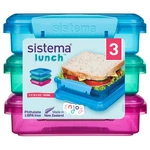 Sistema 3-PIECE Sandwhich Containers For Lunch 15.3 Oz, Blue, Green, Pink. Fixed Price $43.06.