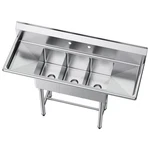 Uimoso 3-COMPARTMENT Stainless Steel Sink With 54"DRAINBOARDS For Commercial Use. Fixed Price $519.99.