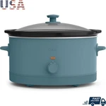 6 Qt Electric Slow Cooker Nonstick Ceramic Glass Lid Easy Cleanup Kitchen New. Fixed Price $41.89.