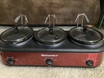 Elite Gourmet EWMST-325R Maxi Ceramic Pots, Lid Rests, 2.5 Qt Capacity, Red. Fixed Price $69.99.
