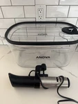 Anova Sous Vide Cooker With Container And Lid 1 Time Use. Fixed Price $125.00.