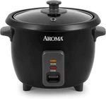 Aroma Housewares 1.5QT. Rice & Grain 6-CUP / 3-CUP Uncooked, Black. Fixed Price $44.98.