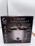 New Complete Cuisine 3-QUART Slow Cooker Model #WJ-3000 Item #CC-3000-SL-HDL. Fixed Price $19.99.