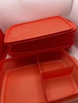 2 Tupperware Lunch-it Portion & Go Box Dishwasher Safe Bento Orange Red. Fixed Price $22.00.