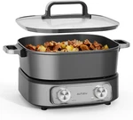 6-QUART Electric Hot Pot & Multi-cooker Non-stick, Timer, 1600W. Fixed Price $126.99.