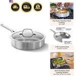 Brushed 3-PLY Stainless Steel Cookware Set W/turbo Heat Tech 3QT Saut Pan Wi.... Fixed Price $112.25.