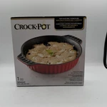 Crock-pot Denhoff 8 Red Stoneware Casserole Dish Oven Safe Nonstick. Fixed Price $18.99.