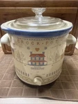 Vtg Rival Crock-pot Stoneware Slow Cooker Model 3150/2 House Hearts Cottagecore. Fixed Price $60.00.