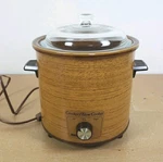 Vintage Montgomery Ward Crockery Slow Cooker Pot Clean Faux Wood Grain. Fixed Price $35.00.